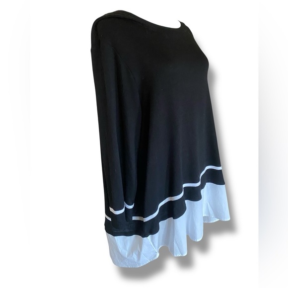 Elegant Black and White Layered Look Tunic Sweater Woman’s Size 2X NWT - Picture 11 of 12